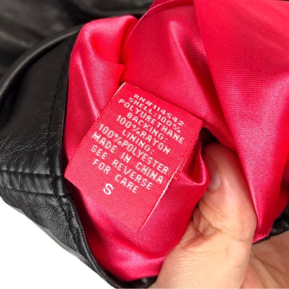 Jou Jou Faux Leather Studded Black Moto Asymmetric Zip Up Biker Jacket S - Picture 10 of 14